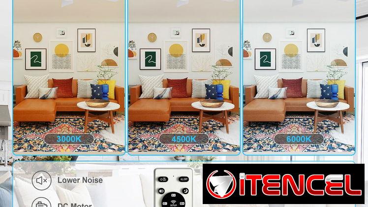 Ventilador de techo moderno Depuley 42 pulgadas 5 aspas, LUCES LED (3 MODO DE ILUMINACIÓN) BLANCO, NUEVO (incluye mando)