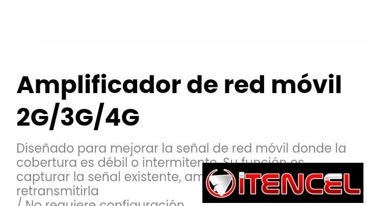 Amplificador de red móvil 2G/3G/4G. Incluye todos los cables y accesorios necesarios