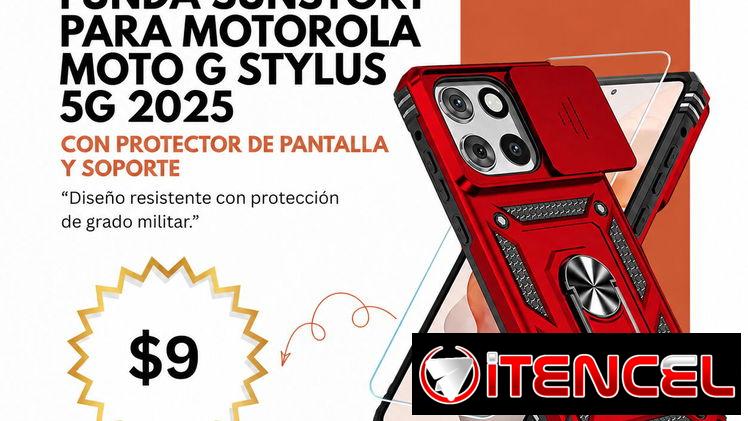 Funda SunStory para Motorola Moto G Stylus 5G 2025 con protector de pantalla y soporte | videojuegoshabana.com