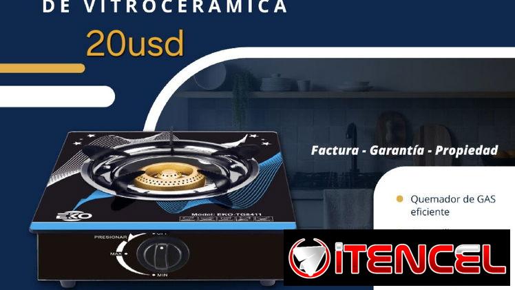 Cocina de gas de vitrocerámica