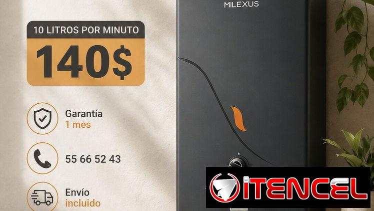 Calentador de Agua a Gas MILEXUS 10L — 140 USD ✔ Encendido automático ✔ Excelente presión y ahorro