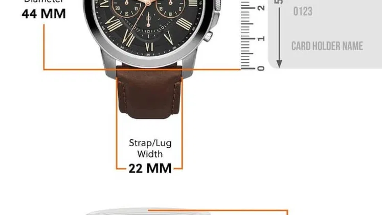 Reloj FOSSIL plataforma GRANT MOD. FS4813 Cronógrafo Caja 44mm CUARZO JAPONÉS Manillas cuero auténtico color marrón