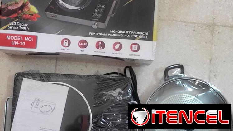 Cocina inducción con un caldero o sarten con tapa cristal BUEN PRECIO llame 53317308.nuevas