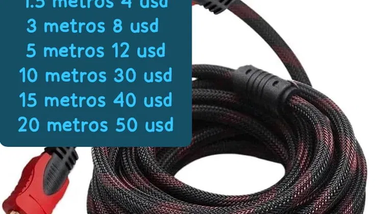 Cables HDMI enmallados de puntas doradas en venta