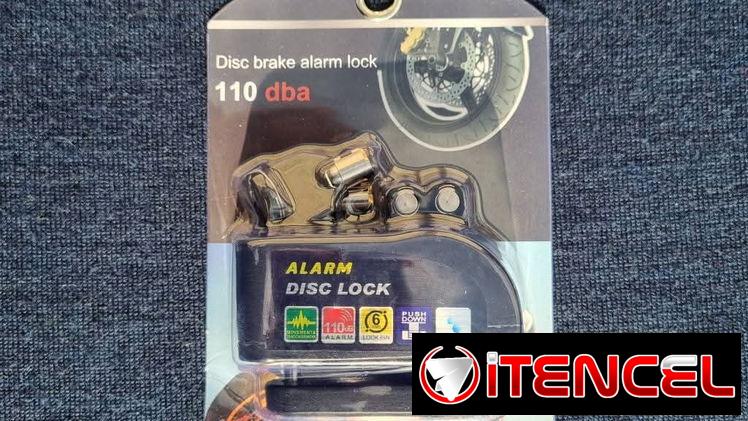 Candado de disco de freno con alarma para moto