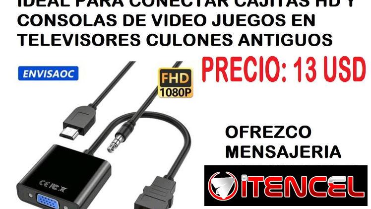 EN VENTA SUPER ADAPTADOR HDMI-VGA CON AUDIO Y ALIMENTACIÓN EXTERNA, TENGO MENSAJERÍA PARA SU COMODIDAD.