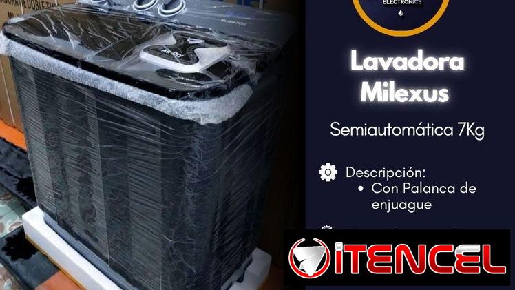 Lavadora Semiautomática 7 kg Milexus   .  ✅ PALANCA DE ENJUAGUE   Precio:170usd💵  2 meses de garantía🕒