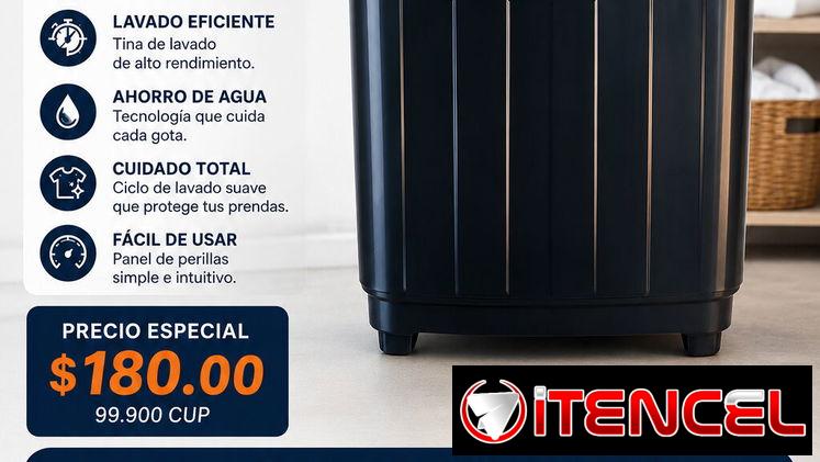 Lavadora doble tina milexus 7kg negra 180 usd