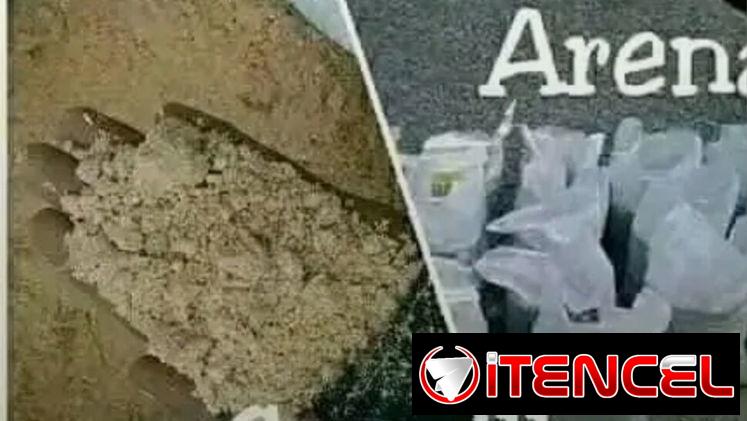 Arena grabilla y polvo de piedra por saco de dos cubetas