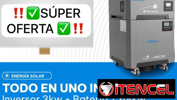 *Inversor Solar con Batería TODO EN UNO‼️* Inversor -3Kw y Batería 7,68Kw