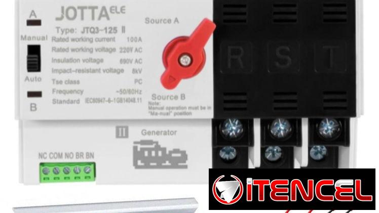 Transfer Automático Jotta de 3 polos, 100 amperes y 220 volt