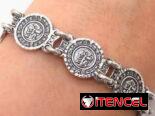 Cambio  Manilla de plata Unisex..Calendario Maya 5 3265497