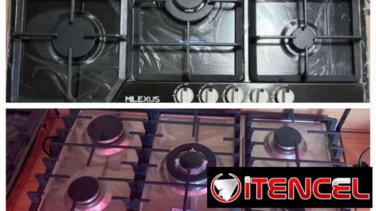 Cocina gas empotrable, Milexus, 5 hornillas, acero inoxidable -mensajería gratis