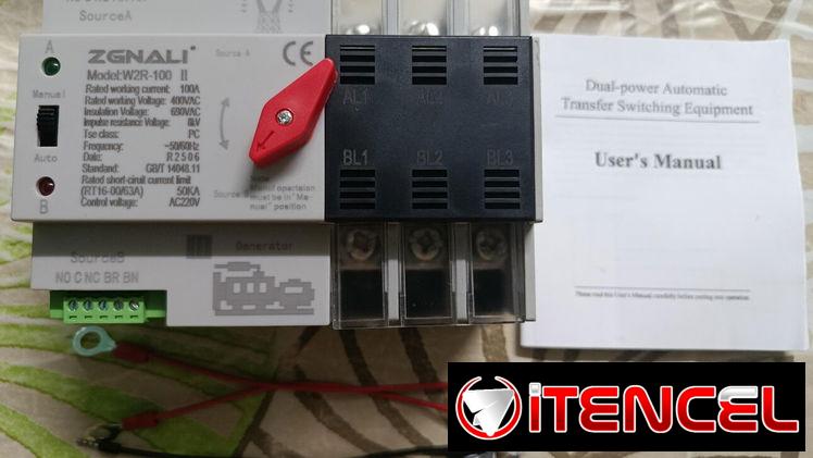 Transfer Automático de 3 Polos, Marca: ZGNALI.   80 USD