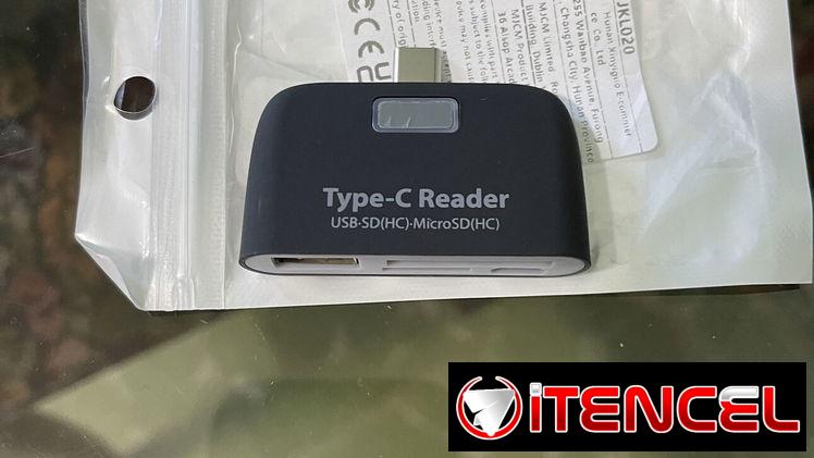 Adaptador tipo C con salida de varios lectores de tarjeta para su móvil y un puerto usb