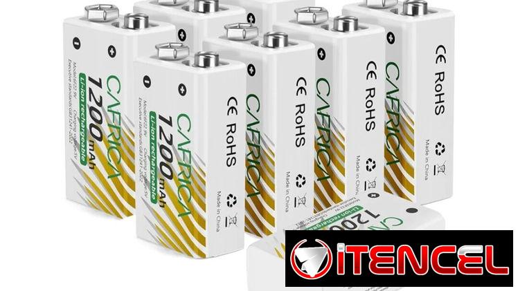 15 usd..Baterías 9v de litio recargables por usb-tipo c