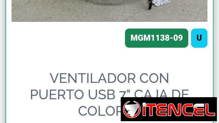 Ventilador con puerto USB 7 caja de colores