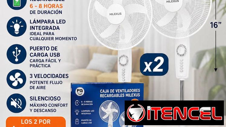 Ventilador recargable 2x 90