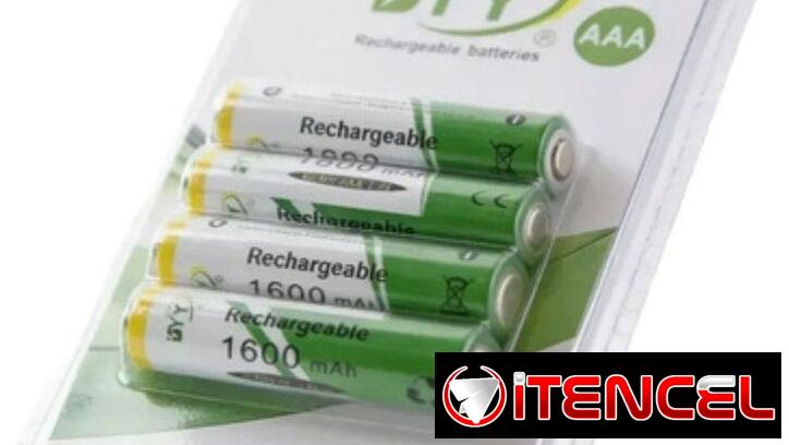 Paquete de 4 unidades de pilas AAA Recargables