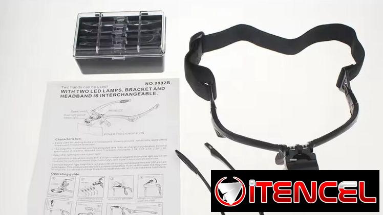Lupa de aumento con iluminación led con varias medidas. 1.05X, 1.5X, 2.0X, 2.5X, 3.5X Batería: 2x2AAA (