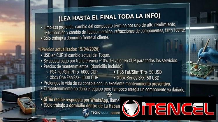 Mantenimiento de PS4, PS5, Xbox One, Xbox Series, (ATARI)