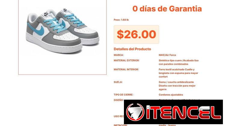 Nike Air Force Gris y Azul con Suela de Caucho de Lujo por $26.00 VPT#-0319