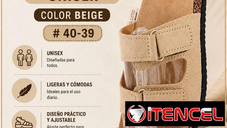 Sandalias practicas unisex beige