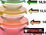 🔮Set de bowls  con diseño de cristal. Compuesto por 5 recipientes de diferentes tamaños