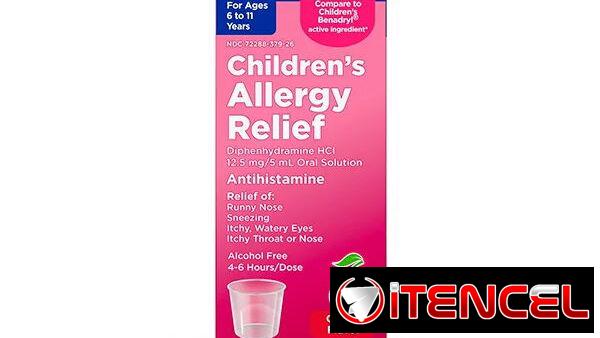 diphenhydramine/ benadrilina, antihistamínico oral en suspensión 12.5mg 4oz