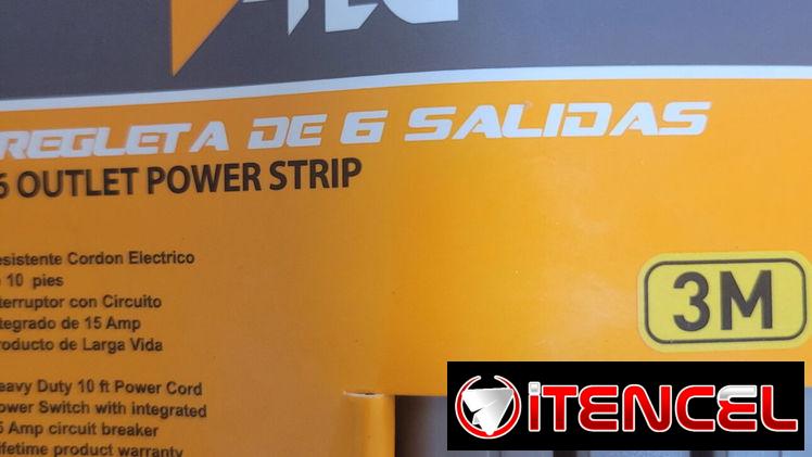 Regletas de 6 tomas resistentes y óptima calidad de tomas, para proteger los equipos de sala, etc