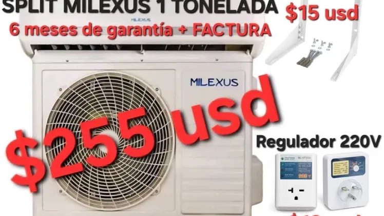 Split milexus de 1 T convencionales e inverter con 6 meses de garantía 53220916