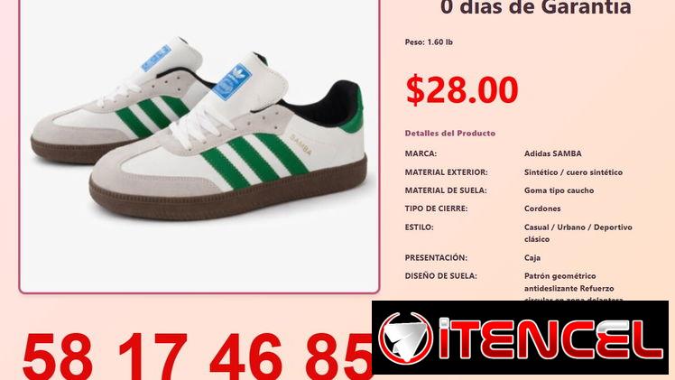 NO.44 TENIS ADIDAS SAMBA BLANCO Y VERDE