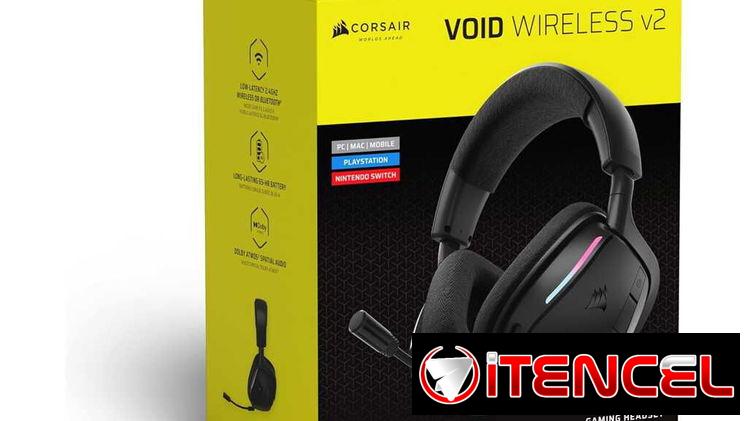 🎮 Auriculares Corsair VOID V2 Carbon 🎮 20Hz-20KHz🔹50mm🔹70H🔹Inalámbrico🔹Headset🔹Cascos🔹Audífonos 📦0km