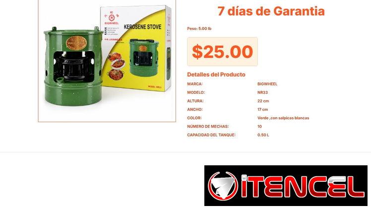Estufa de Queroseno Verde Salpicado 22 cm BIGWHEEL NR33 VPT#-0131