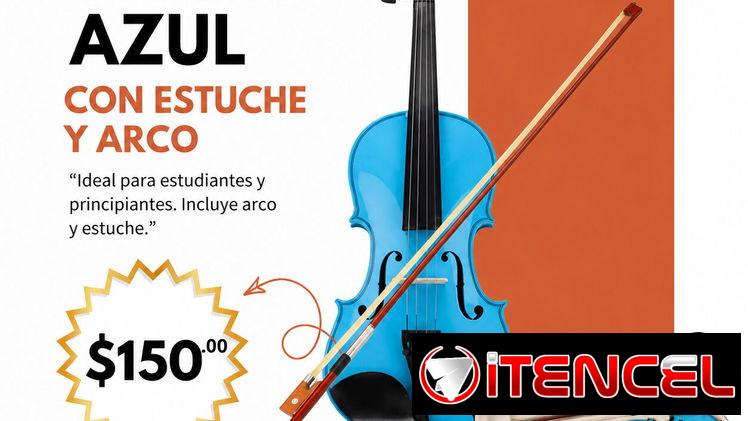 Violín Acústico 4/4 – Acabado Premium (Celeste Azul) | videojuegoshabana.com