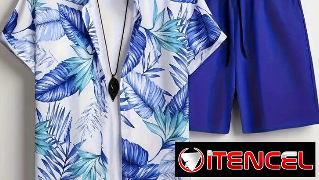 Conjunto camisa/short azul marino talla XL