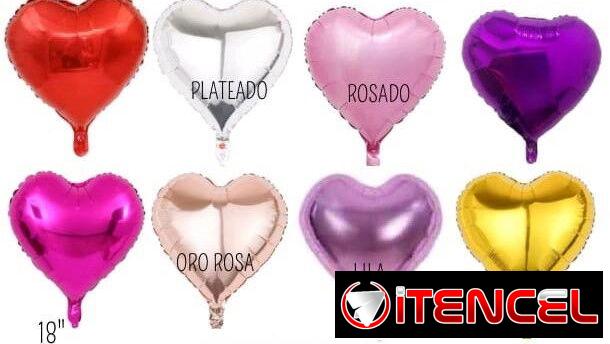 Globos metálicos de corazón y estrellas 18 pulgadas Te amo / Te quiero