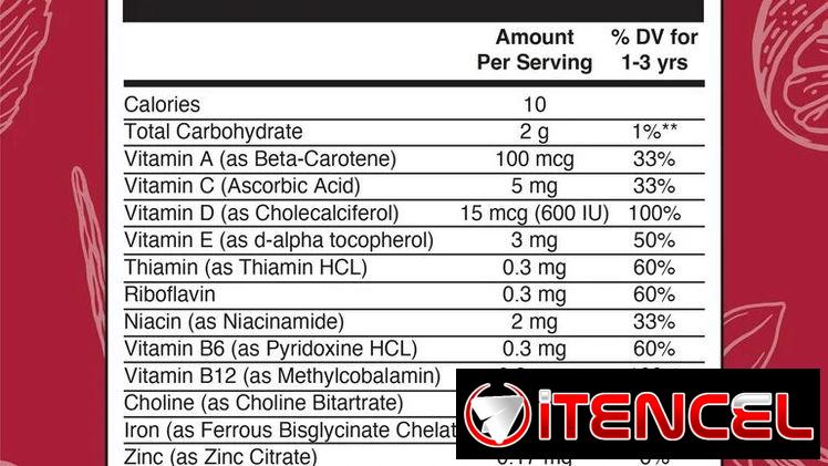 Gotas líquidas de multivitaminas para niños de 1-3 años / 1 oz