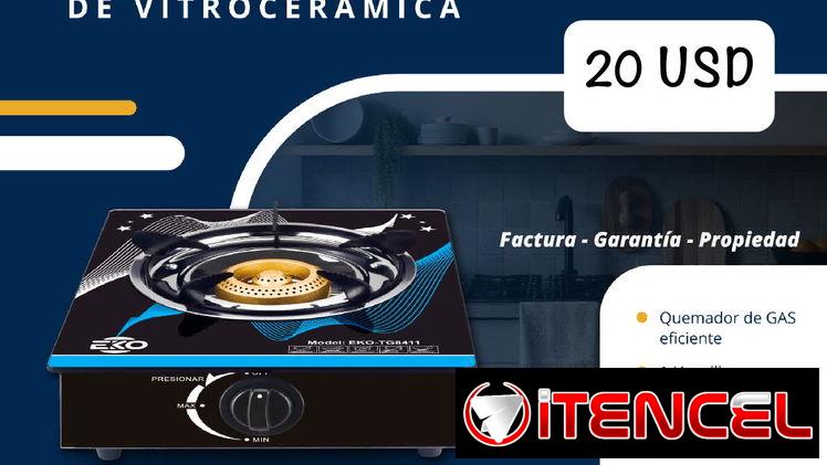 🍳 COCINA DE GAS DE UNA HORNILLA 🔴 VITROCERÁMICA  ✅ EKO 💲20 USD