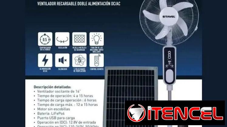 Ventilador recargable con panel solar (No pago x ZELLE, ni transferencia MN) Ubicado en playa