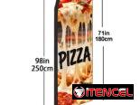 BANDEROLA indicativo de expendio de pizzas.