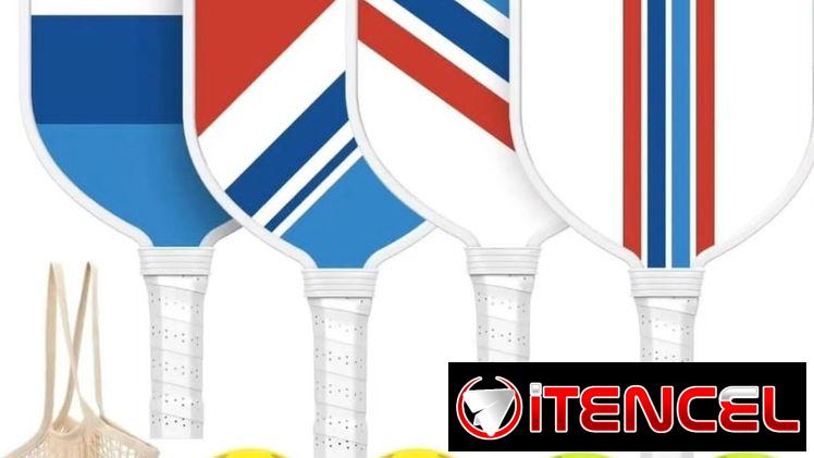 4 Raquetas de madera, Pickleballs, 4 bolas, 1 bolsa, aprobadas por USAPA