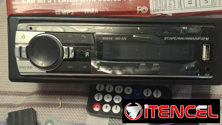 Reproductora de coche con mando. Bluetooth, USB, AUX, ranura para tarjeta SD, reproductor