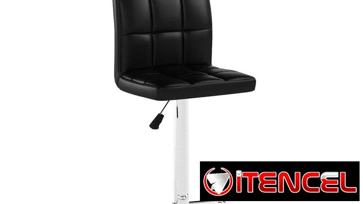 Silla giratoria / banqueta/ taburete ‘Furmax’ EN METAL CROMADO, AJUSTABLE X AIRE, GIRO 360° COLOR: NEGRO NUEVAS.
