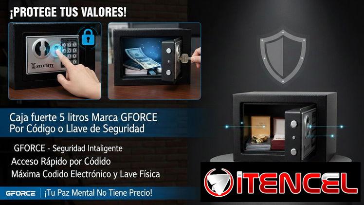 Caja fuerte GFORCE capacidad 5 L acceso por código ó Llave de seguridad $80 USD Transporte Adicional Garantía 1 mes