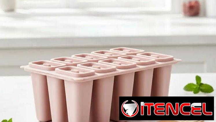 🍦 Molde para Paletitas de Helado 🧊 Forma de Picolé en Silicona ❤️ 10 Cavidades con Tapa  🎉 Ideal para Postres Caseros