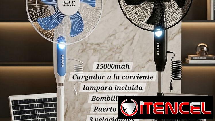 Ventiladores recargables de Pedestal con Panel Solar