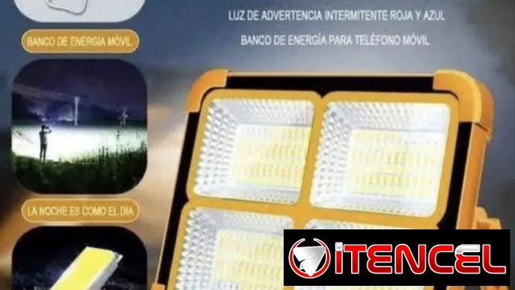 Lámpara LED Portátil, Recargable y con Panel Solar incorporado.  25 USD