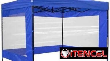 Carpas azules de 3*3m, son impermeables con paredes transparentes solo disponibles en color Azul