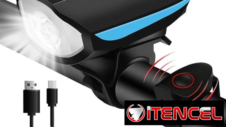 🔊💡 Luz Delantera y Bocina para Bicicleta 250LM 🚴‍♂️ USB Recargable Impermeable 🚴‍♂️ 140dB 🚴‍♂️ 5.887.23.60
